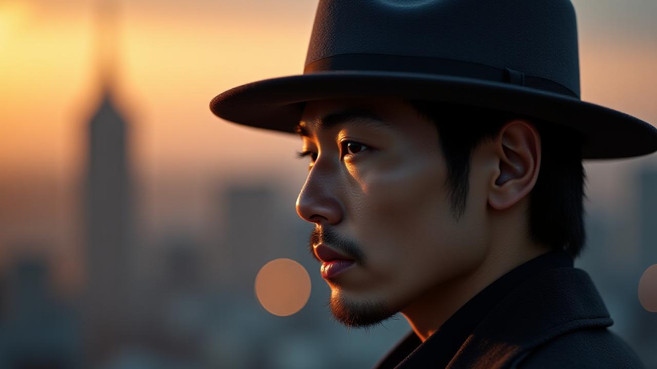 クラシックなフェドーラを被った男性の洗練されたポートレート